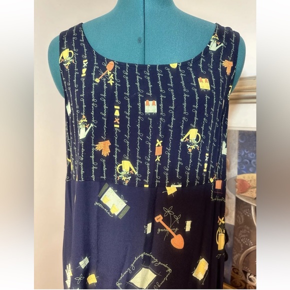 Melrose Studio Blue Unlined Sleeveless Shift Dress Size Large - Picture 3 of 9